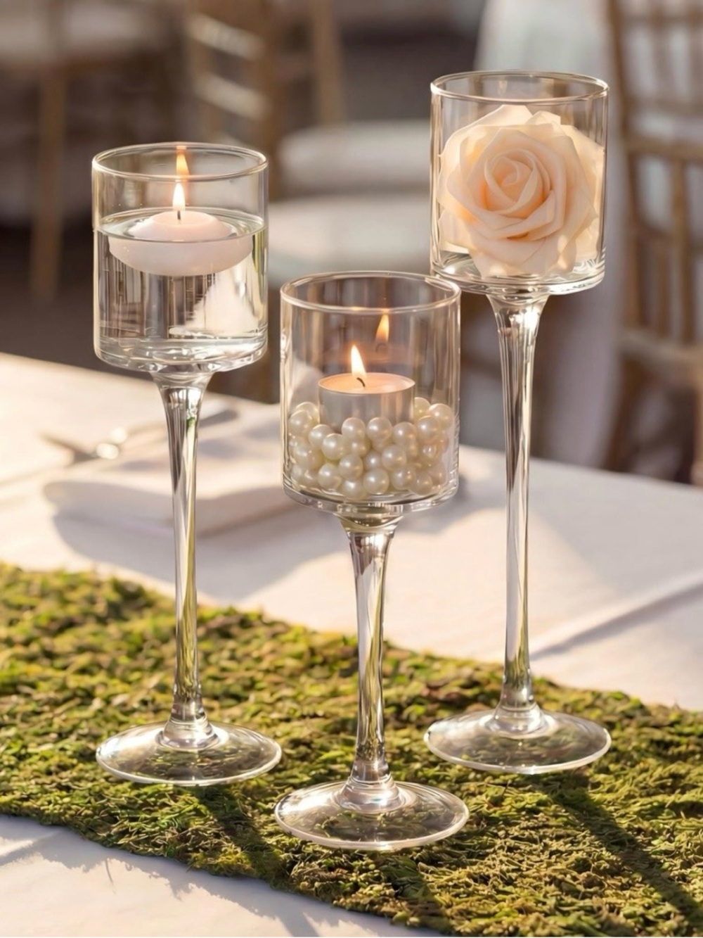 Household candlesticks set X 2 lot glass 6 pc wedding